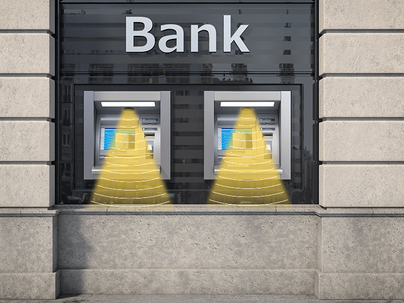 銀行終端機定向發(fā)聲示意圖