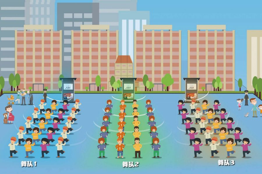 廣場舞定向音響，定向發聲分區效果