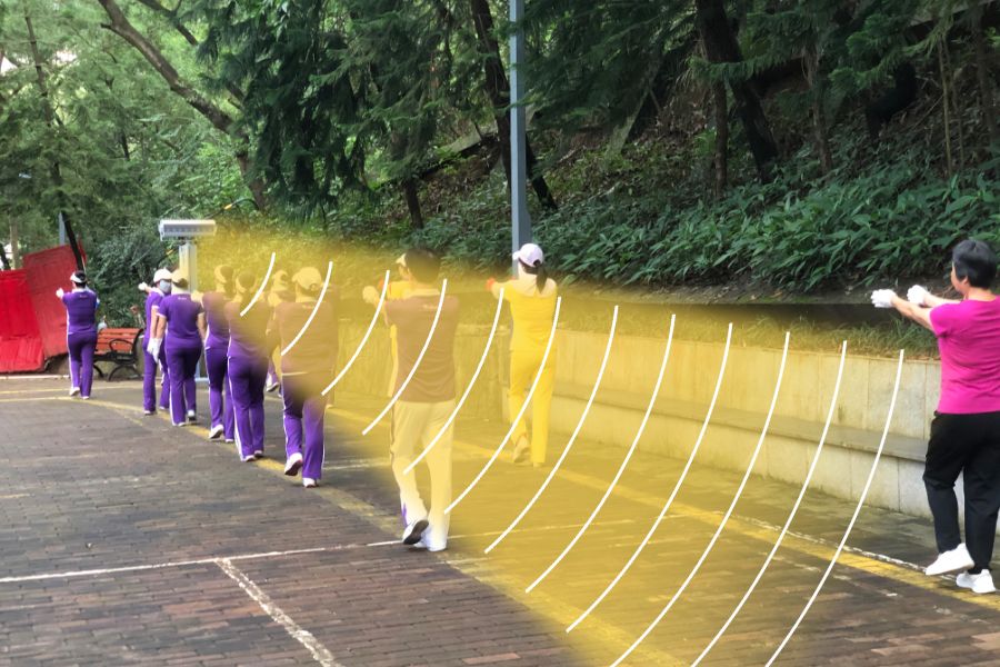 廣場舞定向音響案例帶聲波效果