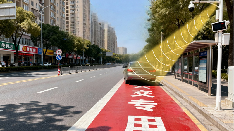 定向聲喇叭賦能公交專用道治理(示意圖)