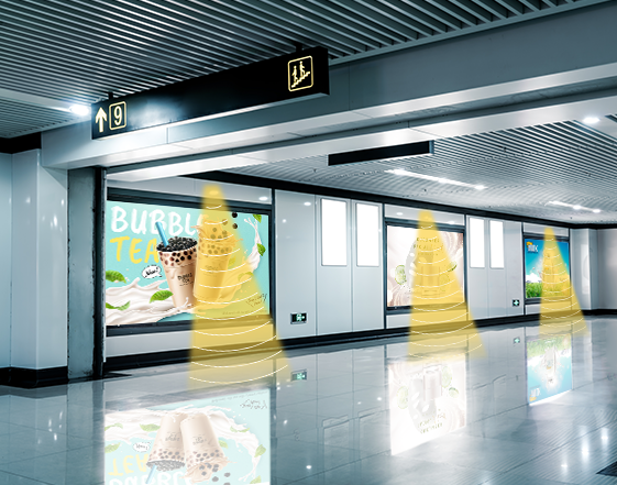 數字標牌定向喇叭提供針對性廣告信息，聲音定向傳播，提升顧客體驗。